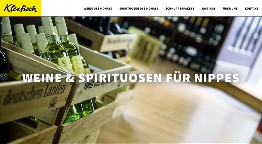 Screenshot Weinhandlung Kleefisch